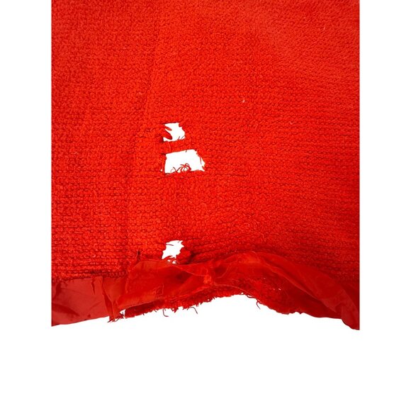 Vntg JCPenney orange Satin Border Woven Fabric Blanket Movie/Play Prop Pet Mat - Picture 13 of 13